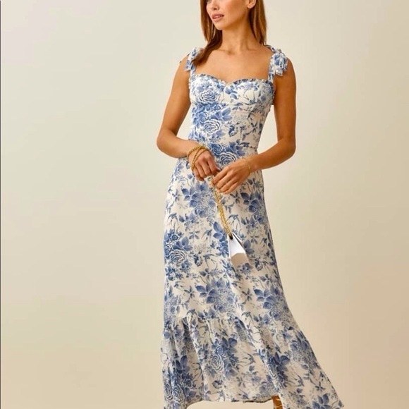 Reformation Nikita dress in Pompadour (D9) - Picture 3 of 7